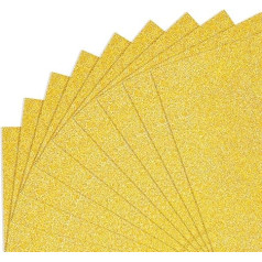 100 gab. zelta vienpusēja gliteru kartona papīrs Sparkly Wrapping Paper Shimmer Craft Cardstock Paper Folded Ornament Paper Glitter Card for Holiday Christmas Wedding Birthday Party Decoration A4 izmērs 250GMS