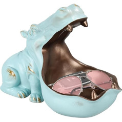 autumndeer Hippo Statue galda apdare, Hippo bļoda ar lielu muti, Hippo figūra, skulptūra uzglabāšanai, sveķu atslēgu paplāte mājas un biroja dekorēšanai