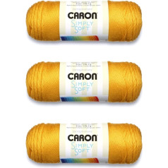 Caron Simply Soft Gold dzija - 3 iepakojumi 6oz - Akrils - 4 Medium (Worsted) - 300 metri - Adīšana, tamborēšana un amatniecība