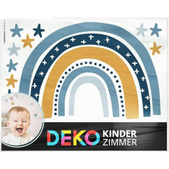 DEKO KINDERZIMMER DK1037-5-L Sienas uzlīme Rainbow Blue Stars bērnu istabai Sienas uzlīme Boy Baby Room Uzlīme Sienas dekorēšana