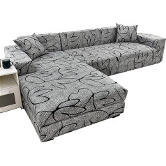 PENGMAI Stretch Sofa Slipcovers L Shape Spandex auduma dīvāna pārvalks 1/2/3/4 sēdvietai ar elastīgo joslu Couch Cover Mēbeļu aizsargs bērniem mājdzīvniekiem