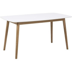 Ac Design Furniture Pernille Dining Table W 150 x D 80 x H 75.5 cm White Oak Wood 1 Piece