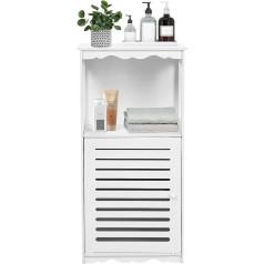 Wakects White Floor Cabinet Bathroom Cabinet Space Saving Bathroom Cabinet Bathroom Cabinet Waterproof Low Cabinet for Bathroom and Living Room 39.5 x 28 x 80cm