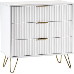 Julian Bowen Murano 3 Drawer Chest of Drawers, Matt White, MDF, White, One Size