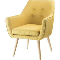 Baroni Home Armchair, suede, ochre yellow, 65 x 65 x 85 cm