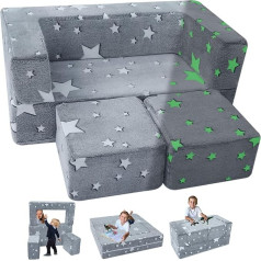 Memorecool Детский диван Play Sofa, светящиеся в темноте звезды, раскладной детский диван-шезлонг, детский диван, игровой диван для детей, мебель для