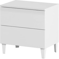 Habitdesign 007832bo Bedside Table Nordic Style Bright White Finish, 49 x 50 x 34 cm