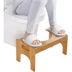 Ejoyous Туалетный стул для взрослых, бамбуковый туалетный стул, нескользящий туалетный стул, ступенчатый стул для ванной комнаты, для лечения 