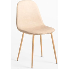 Sklum Glamm Faux Leather Dining Chair Natural Wood