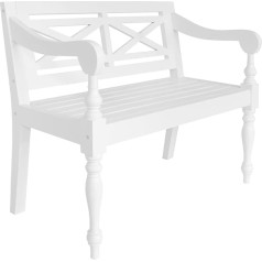 Vidaxl Batavia Sols no sarkankoka masīvkoka koka atzveltne Rustic Heavy Duty Universāls mājas birojs Virtuves vakariņas mēbeles 98cm White