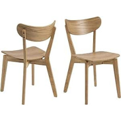 Ac Design Furniture Roxanne 2 pusdienu krēslu komplekts H 79,5 x W 45 x D 55 cm ozolkoka koksnes izskats