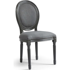 Menzzo Lot de 2 Chaises Médaillon Mīkstie krēsli, koks, pelēks/pelēks, L49 x D46 x H96 cm, sēdekļa laukums H46 cm