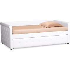 Menzzo Lit Simple koka vienvietīga gulta, balta, L214,5 x D99 x H73 cm