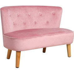 Pwtj Childrens Love Chair Upholstered Velvet Fabric Pink