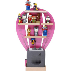 Boarti The Original Children's Shelf Hot Air Balloon in Pink, Wall Shelf Suitable for Toniebox and Approx. 23 Tonies - for Playing and Collecting