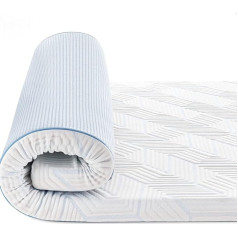 Bedstory Gel Topper 90 x 200 cm, 7,5 cm augstuma matracis Topper izgatavots no želejas atmiņas putām, H2 un H3 cietības gela matracis Topper Box Spring gultai, treilerim, dīvānam, ar noņemamu un mazgājamu pārvalku