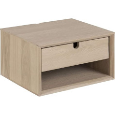 Ac Design Furniture Lena Medinis naktinis staliukas Sieninis staliukas su 1 stalčiumi Sieninė lentyna Miegamasis W37 x D32 x H21 cm Ąžuolo fanera 1 vnt.