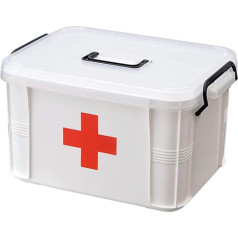 Fchmy Lseqow Plastic First Aid Kit, Portable Emergency Box Medicine Storage Box Travel Medicine Box Hand Carry Medicine Pill Storage Box