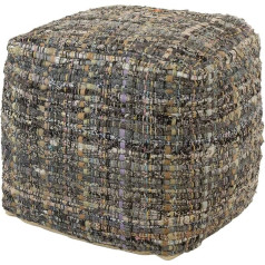 Korb.outlet Fabric Stool/Cube Handwoven Cotton 40 x 40 x 40 cm - Natural (001)