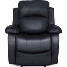 Bravich Bonded Leather Recliner Chair with Armrest Cinema Gaming Lounge Armrest Footrest (96x93x97cm)