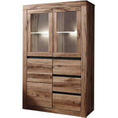 Massivmoebel24.De Highboard 95X42X150 Tabacco Brown Wild Oak Oiled Montreux # 323