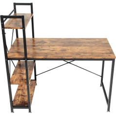 Oak & Tea Rašomasis stalas, 120 x 60 x 122 cm, kompiuterio stalas su 4 pakopų 
