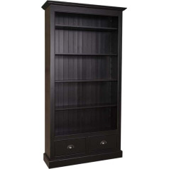 Casa Padrino Landhausstil Bücherschrank Schwarz 109 x 39 x H. 210 cm - Wohnzimmermöbel im Landhausstil