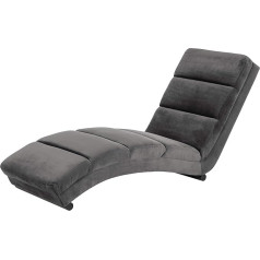 Ac Design Furniture Sidse Organic Chaise Longue, pelēks samts, mājas birojam un viesistabai, bez montāžas, garums: 170 x platums: 60 x augstums: 82 cm, 1 gab., iepakojumā