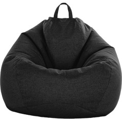 Jhld Mīksts, īpaši liels Bean Bag krēsla pārvalks (bez pildījuma) Mīksts, īpaši liels Bean Bag pārvalks Kokvilnas lina dīvāna pārvalks melns 90 x 110 cm