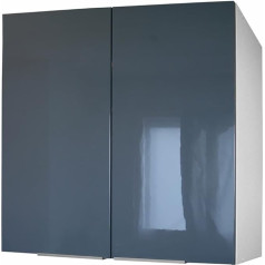Berlioz Créations CP8HG Навесной шкаф для кухни с 2 дверцами, серый глянец, 80 x 34 x 70 см, 100% французское производство