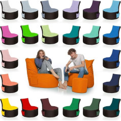 Homeideal - 2 krāsu Gamer Lounge Bean Bag pieaugušajiem un bērniem - Spēļu spēlēšanai vai atpūtai - Ūdensnecaurlaidīgs lietošanai iekštelpās un ārpus telpām, jo ir ūdensizturīgs - melna/apelsīnu krāsa, izmērs: Pieaugušajiem