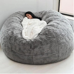 Leepesx Mājas Sūklis Gulta Bean Bag krēsls Cover Aizsargapvalks Double guļamistaba Balkons Liels dīvāns apaļa mīksta pūkains vāks Bez pildījumiem (tikai vāks)