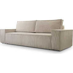 Homespace24 Monte Sofa Couch - Sofa Bed with Bed Box Sofas & Couches - Sofa Bed Bed - Couch with Sleep Function Sofa Living Room - Monte (Beige)