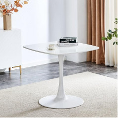 Atsnow 80cm balts kvadrātveida pjedestāla galds Tulip Table Mid Century Modern ēdamgalds mazām telpām