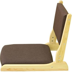 Zeyhome Salokāms tatami krēsls ar atzveltni, meditācijas grīdas krēsls, pārnēsājams japāņu krēsls bez kājām, koka slinks dīvāns, erkeris, balkons, dzīvojamās istabas krēsls, grīdas sēdeklis (52 x 43 x 45 cm (20 x 17 x 18 collas),