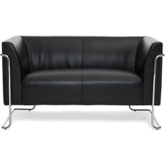 Hjh Office Curacao Lounge Sofa Faux Leather Black