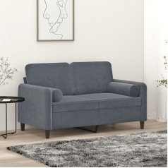 LAPOOH 2-Sitzer-Sofa mit Zierkissen Dunkelgrau 120 cm Samt, Loungesofa, Sofas & Couches, Relaxsofa, Couch für Wohnzimmer, Couch Mit Schlaffunktion - 3200872