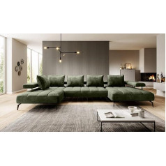 Domimeble Montello XL Corner Sofa - Modern and Comfortable, Electric Relaxation Function, Electric Extendable Seat, Sleep Function, Corrugated Spring System, Highly Elastic HR Foam (Left Side, XL)