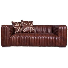 Vintage-Line Lamberton Design Sofa 2-Seater Montaigne Brown Genuine Leather Sofa Couch