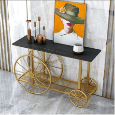 Xiaolin Dzīvojamās istabas apdare Creative Display Stand Console Entry Table for Entrance Hallway Sofa - 2 dzīvnieku glabāšanas plaukti - zelta metāls