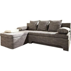 Delife Juline Couch Grey 200 x 155 cm with Sleep Function Ottoman Variable Corner Sofa