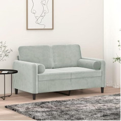 ZEYUAN 2-Sitzer-Sofa mit Zierkissen Hellgrau 120 cm Samt, Loungesofa, Sofas & Couches, Relaxsofa, Couch für Wohnzimmer, Couch Mit Schlaffunktion - 3200871