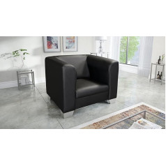 Kuechen-Preisbombe Элегантное кресло Chicago Lounge Chair из искусственной кожи Black Couch Upholstered Sofa Armchair