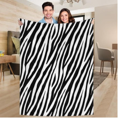 Ririx Zebra Stripe Throw Blanket Zebra Print Blanket for Bed Couch Sofa Chair Camping and Travel Lightweight Blanket Large (80