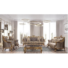 Jv Möbel Luxury Sofa Set Classic Couch Sofa Upholstery Furniture Set Complete 5-Piece