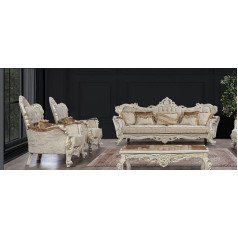 Jv Möbel Sofa Armchair Seat Sofa Set 3 + 1 + 1 Seater Fabric Baroque Style