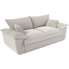 Vente-Unique - Sofa 3 Seater - Cord - Beige - Guillermo