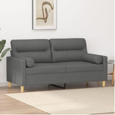 Secoli 2 sėdimų vietų sofa su dekoratyvine pagalvėle 2 sėdimų vietų sofa 2 sėdimų vietų sofa 2 sėdimų vietų audinio sofa 2 sėdimų vietų maža svetainei / miegamajam / biurui / butui - tamsiai pilka - 2 sėdimos vietos: 140 cm