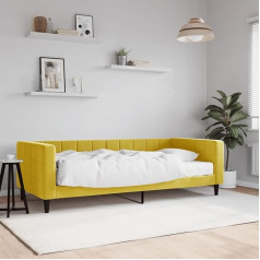 ‎Lapooh LAPOOH Tagesbett mit Matratze Gelb 90x200 cm Samt, Schlafsofa, Daybed, Bettsofa, Sofa Bed, Sofabett, Schlafcouch, Jugendbett, Bettgestell, Bettcouch - 3196672