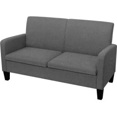 GuyAna 2-Seater Sofa 135 x 65 x 76 cm Dark Grey Couch Lounge Couch Sofa Small for Living Room Bedroom